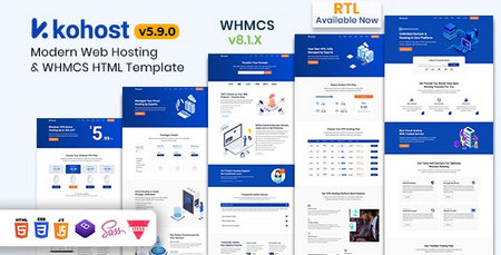 دانلود قالب هاست و میزبانی Kohost نسخه WHMCS و HTML